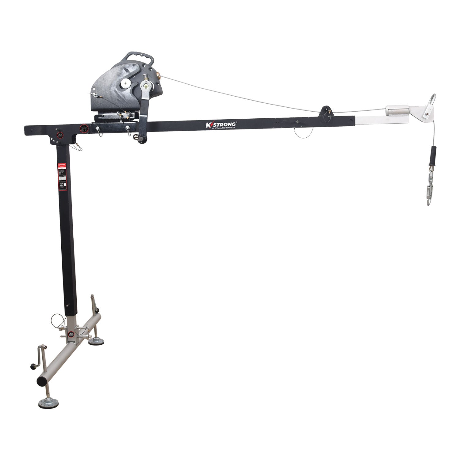 Side Entry Davit Assembly Deluxe Kit With 60 ft. 3-Way Rescue Retrieval SRL-R With Mounting Bracket - KStrong image 0