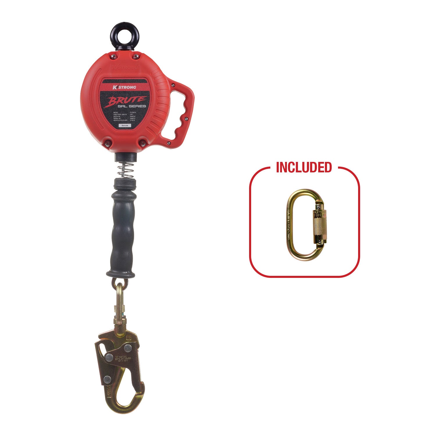 BRUTE 11 ft. Web SRL with Snap Hook. Includes Installation Carabiner (ANSI) - KStrong image 0