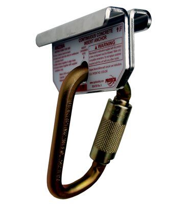 Concrete Strut Anchor - Complete hands-free horizontal mobility - Accommodates 1-5/8 in. wide struts - Stainless Steel - Saflok steel carabiner  - 3M PROTECTA AN220A image 0