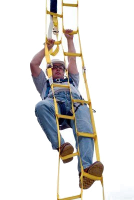 Rollgliss rescue ladder - 8 ft. synthetic web rescue ladder - Staggered rigid steps - Combine to increase ladder length - Includes (3) carabiners - 3M DBI-SALA 8516294 image 1