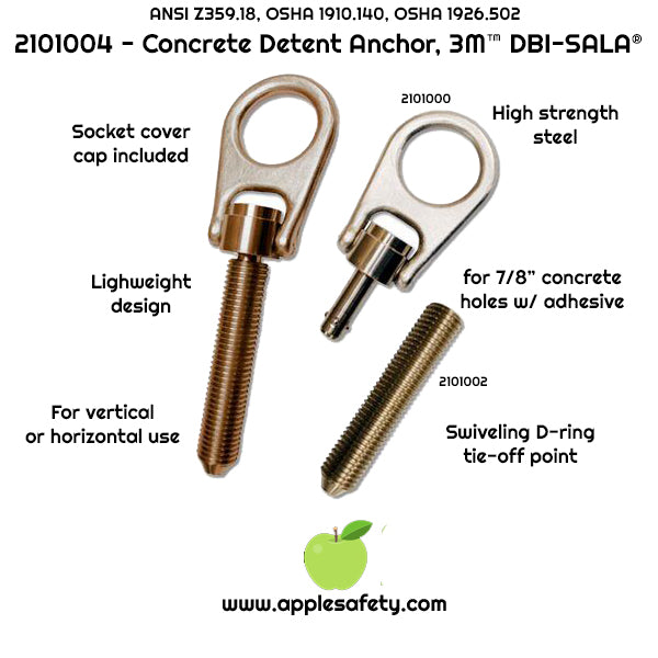 2101002 - Concrete Detent Pin -  Extra pin for Concrete Detent Anchor - Installs directly into 7/8 in. (22 mm) diameter concrete holes - 3M DBI-SALA image 5