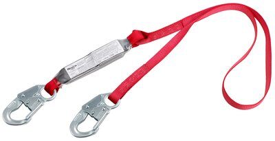 6ft. Shock Absorbing Lanyard - Snap hooks on each end - Single-leg fall protection lanyard - PVC-coated energy absorbing shock pack - Impact indicator - 3M PROTECTA 1341001 image 0