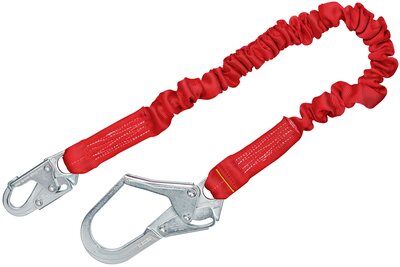 1340121 - PRO Stretch Lanyard, 6 ft. Single Leg - Connections: Snap Hook / Steel Rebar Hook image 0