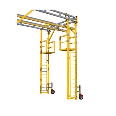 Adjustable box frame fall arrest system - 12 ft. to 18 ft. adjustable anchor height  - 20 ft. wide fall arrest rail and trolley - Easy detent pin style adjustment - 3M DBI-SALA 8530288 image 3
