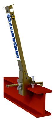 SecuraSpan I-Beam HLL Stanchion w/ Base, Fits widths of: (6" - 12"), (6" - 18"),  (18" - 24") or (24" - 35") & flange up to 2-1/4" thick image 0