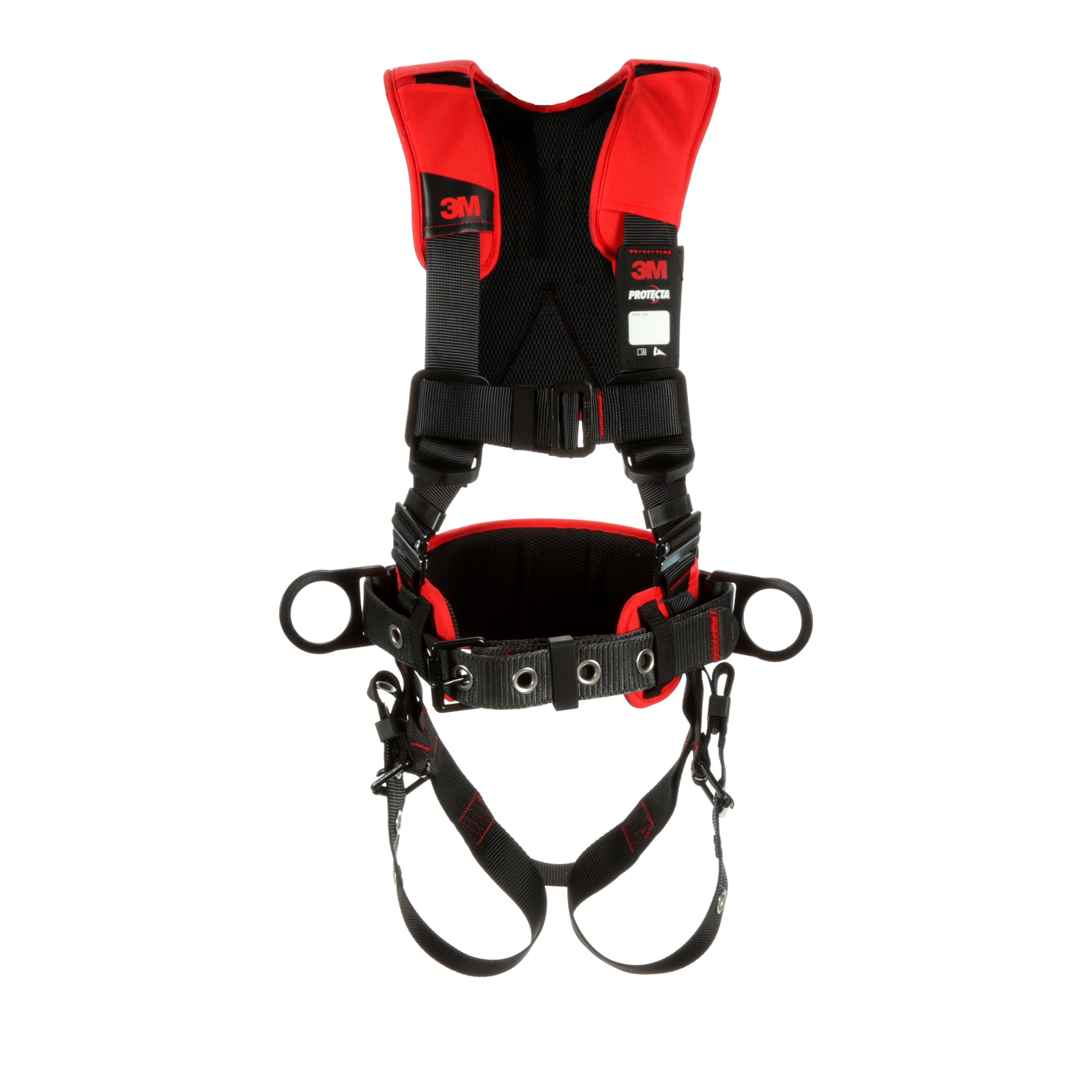 420 Pound Capacity with 3 D-Rings Tongue Buckle Legs Red/Black, Medium/Large 3M Protecta PRO 1191385 Fall Protection Full Body Welders Harness
