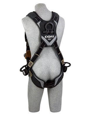 ExoFit NEX Arc Flash Positioning/Climbing Harness - Front, back & side  D-rings - Nomex/Kevlar FR webbing - Arc flash rated - Leather insulators