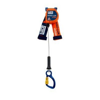 3M™ DBI-SALA® Nano-Lok™ edge Quick Connect Self Retracting Lifeline - Cable 3500214, Orange, 8 ft. (2.4 m), 1 EA/Case - 8 ft. (2.4m) lifeline with 3/16" (5mm) galvanized steel wire rope and aluminum captive carabiner, quick connector for harness mounting.