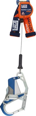 3M™ DBI-SALA® Nano-Lok™ Edge Quick Connect Self Retracting Lifeline, Cable 3500258, Orange, 1 EA - 7.3 ft. (2.2m) lifeline with 3/16" (5mm) galvanized steel wire rope and aluminum Comfort Grip snap hook, quick connector for harness mounting.