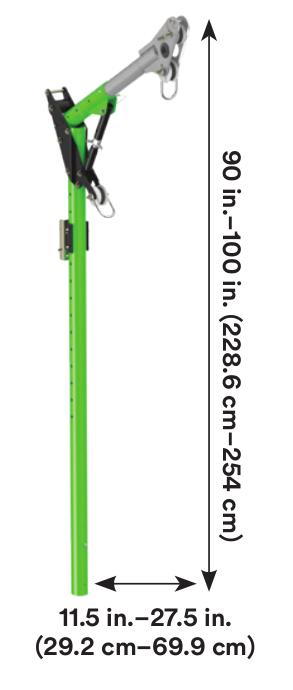 3M™ DBI-SALA® Confined Space One-Piece Adjustable Offset Davit Mast 8518383, 1 EA 3M Product Number 8518383, 3M ID 70007496436 - One-piece 11-1/2 in. to 27-1/2 in. (29.2 to 69.8 cm) adjustable offset davit mast with 78 in. to 88 in. (198.1 to 223.5 cm) anchor point height.