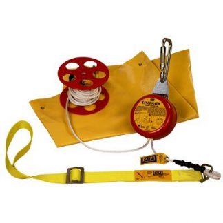 3M™ DBI-SALA® Rollgliss™ Rope Over Wire Automatic Descent Device 3300050, 1 EA 3M Product Number 3300050, 3M ID 70007457479 - 50 ft. (15.2 m) automatic descent control kit with body sling, anchoring carabiner, rope spool and carrying bag.
