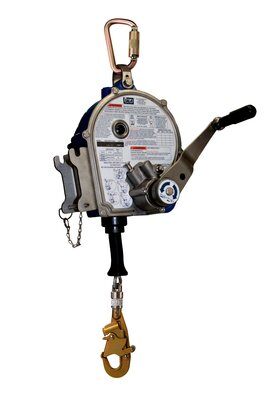 3M™ DBI-SALA® Sealed-Blok™ Self Retracting Lifeline - Retrieval/Bracket 3400924, 50 ft. (15.2 m) 3M Product Number 3400924, 3M ID 70007451902 Environmentally sealed dynamic components 3-way emergency retrieval system Integrated quick-mount bracket Extremely durable construction 50 ft. (15m) 3/16" (5mm) stainless steel cable lifeline Cable lifeline replacement system Anti-ratcheting locking system Built-in carrying handle Swiveling snap hook with impact indicator Large pivoting anchorage loop Saflok™ anchorage carabiner Cable tie-off adaptor x 4 ft. (1.2m) with carabiner Reserve lifeline system Ergonomic cable handle equipped with 3M™ Connected Safety ID (CSID) Ergonomic cable handle equipped with 3M™ Connected Safety ID (CSID) 50 ft. (15m) of 3/16" (5mm) stainless steel wire rope with swivel snap hook, 3-way retrieval winch and mounting bracket, anchorage carabiner, 4 ft. (1.2m) cable tie-off adaptor.