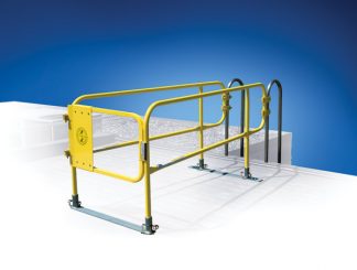 The Ladder Defender is a OSHA compliant and cost-effective controlled access and passive fall safety solution for permanent rooftop access ladders. It features a unique non-penetrating design, the Ladder Defender ensures safe egress / ingress to and from the rooftop. Proprietary connector brackets attach to three different styles of the ladder frame.